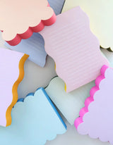 Duo-Tone Scalloped Shaped Notepad, Peach & Persimmon Edge