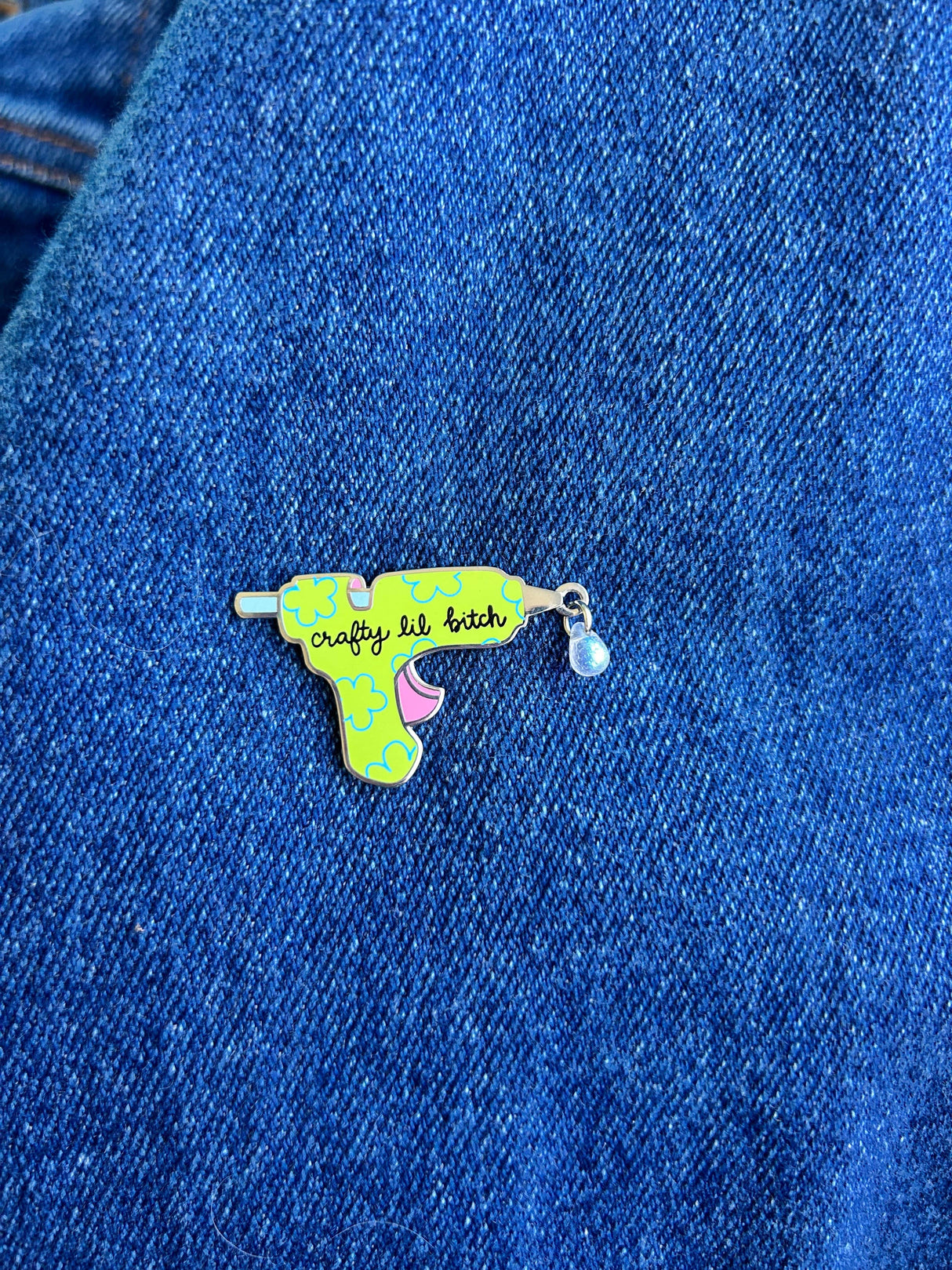Hot Glue Gun Enamel Pin