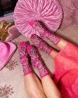 Disco Barbie Black Sheer Crew Sock