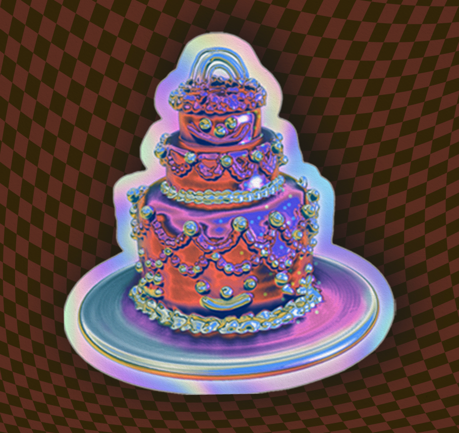 Chrome Cake Holographic Sticker