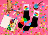 Men's Socks - Color Wheel Crew Socks - Artsy Designer Gift