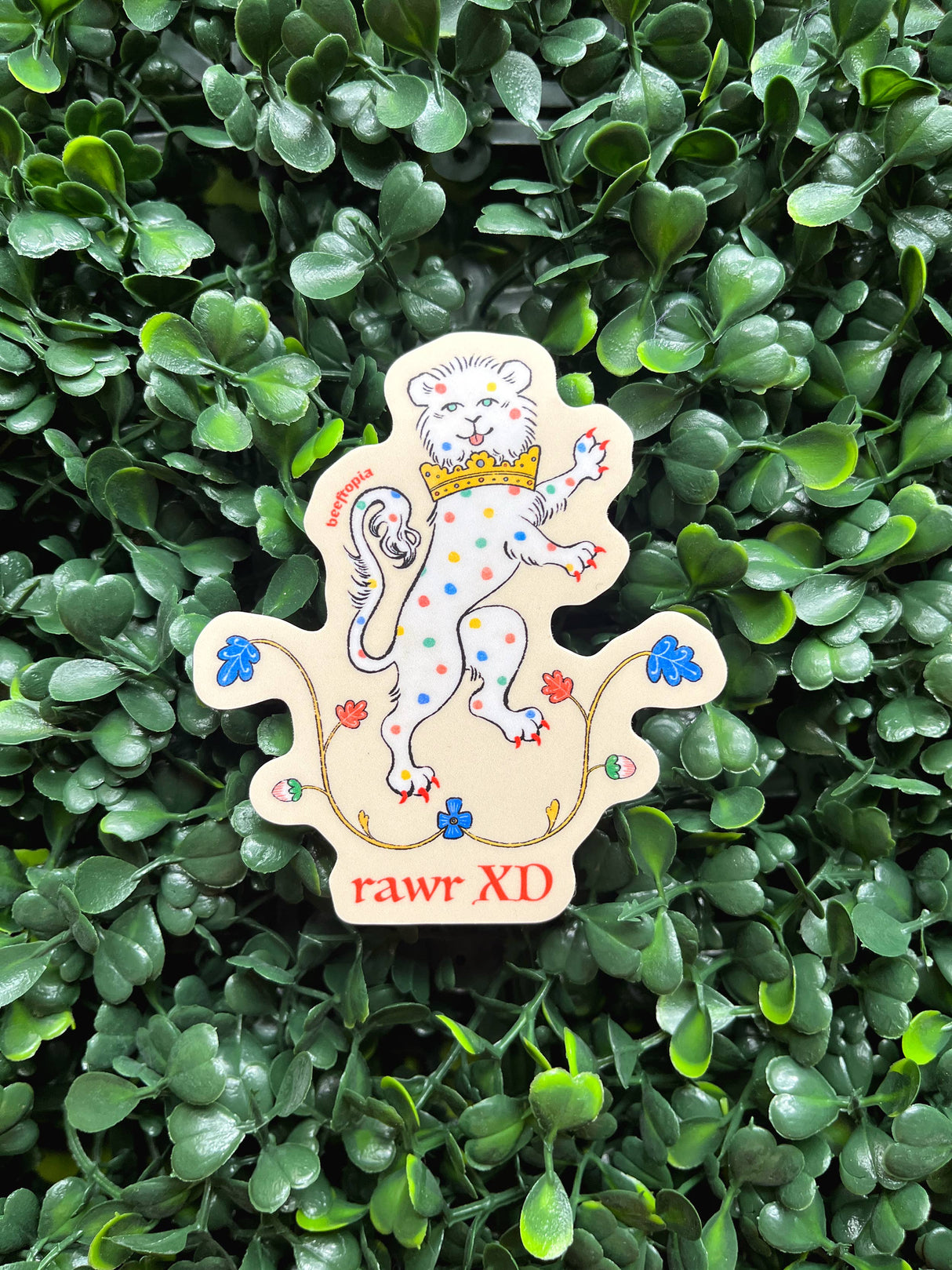 Rawr XD Medieval Lion Sticker