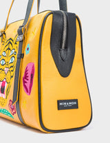 Esther Golden Glow Satchel Bag - Happy Tiger Embroidery