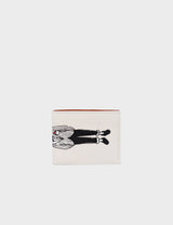 Felicia Cream Leather Bifold Wallet  - Preppy Bird Print