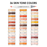 Dual-Tip Skin Tone Alcohol-Based Marker - Set of 36