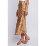 Satin Midi Dot Skirt