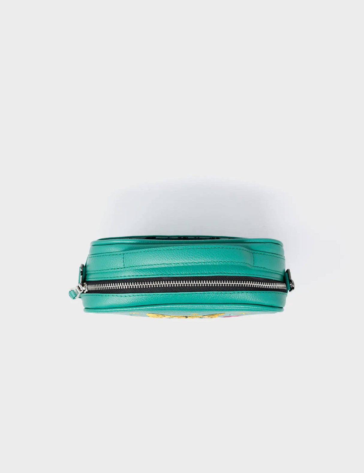 Verto Deep Green Leather Crossbody Bag - Happy Tiger Embroidery