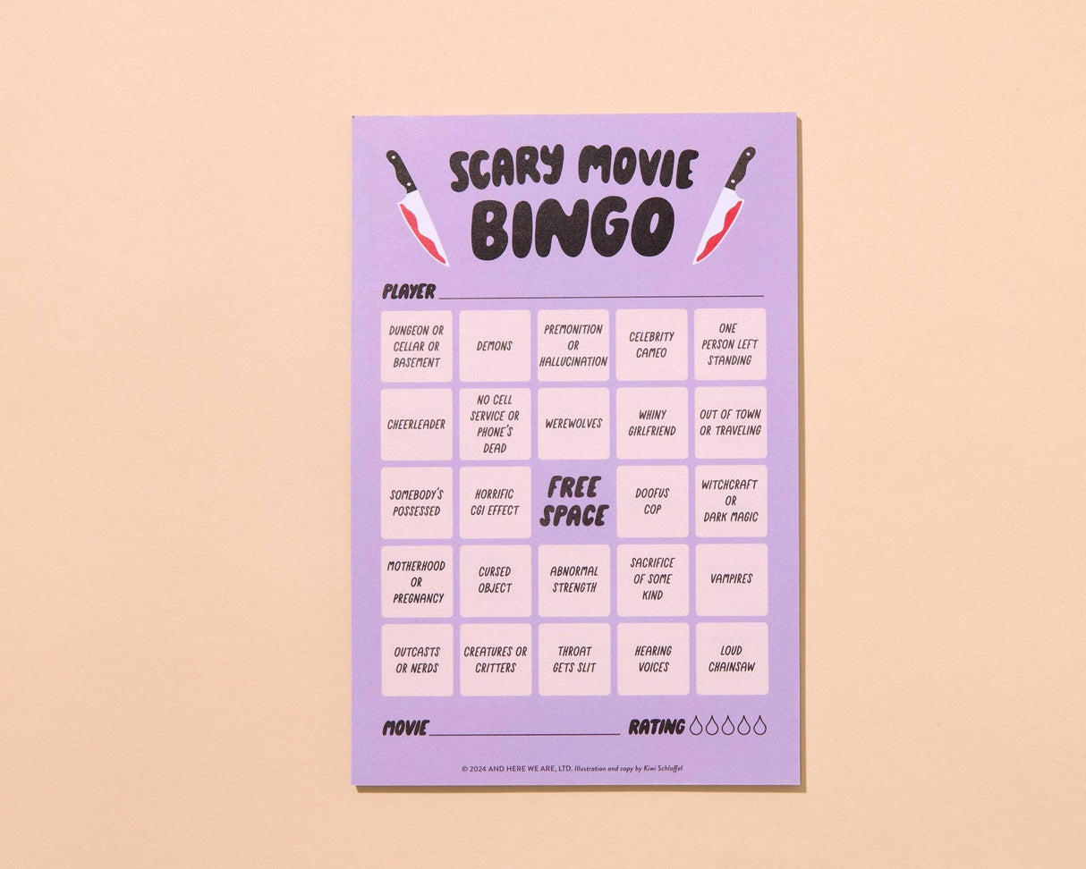 Scary Movie Night Bingo