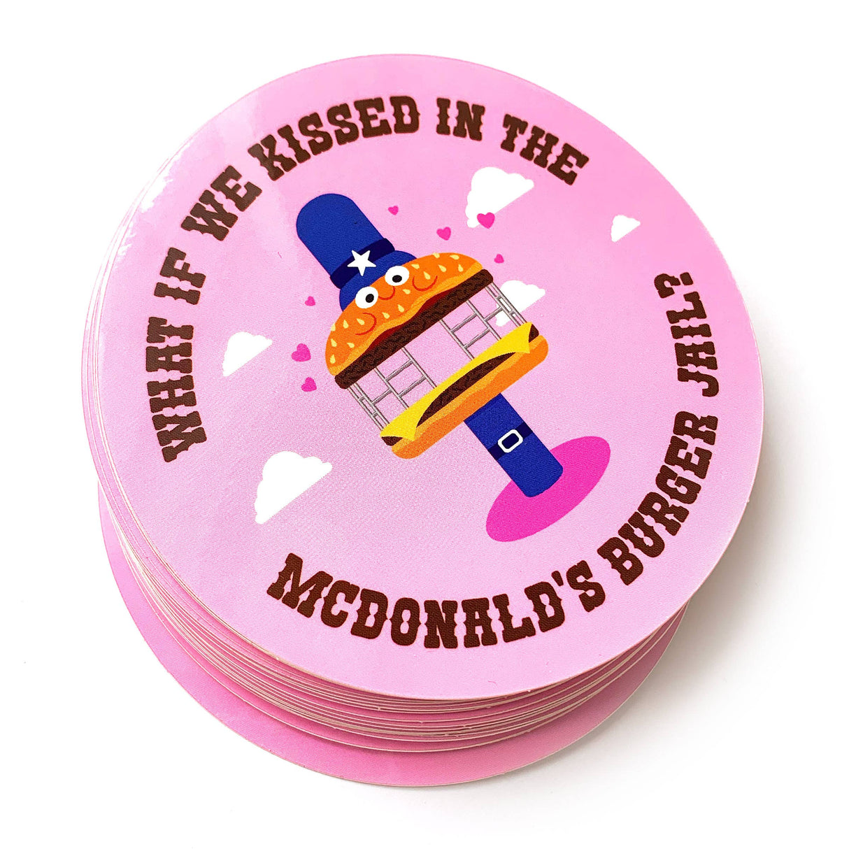 What If We Kissed In Burger Jail Vinyl Sticker