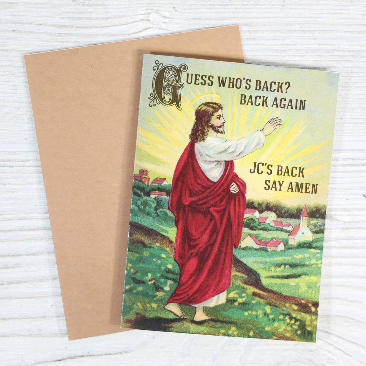 JC's Back Say Amen Easter Greeting Card
