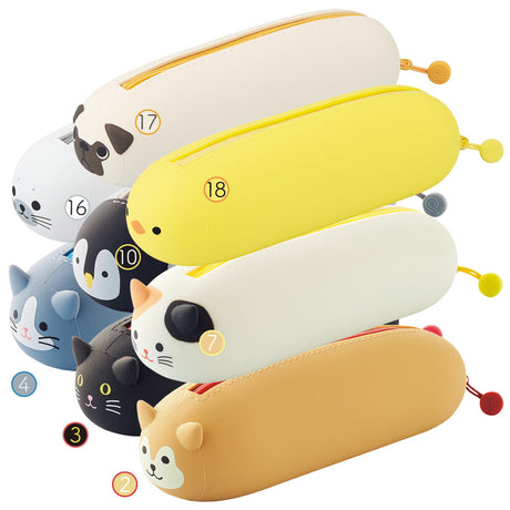 Cute Animal Laying Pencil Pouch by PuniLabo