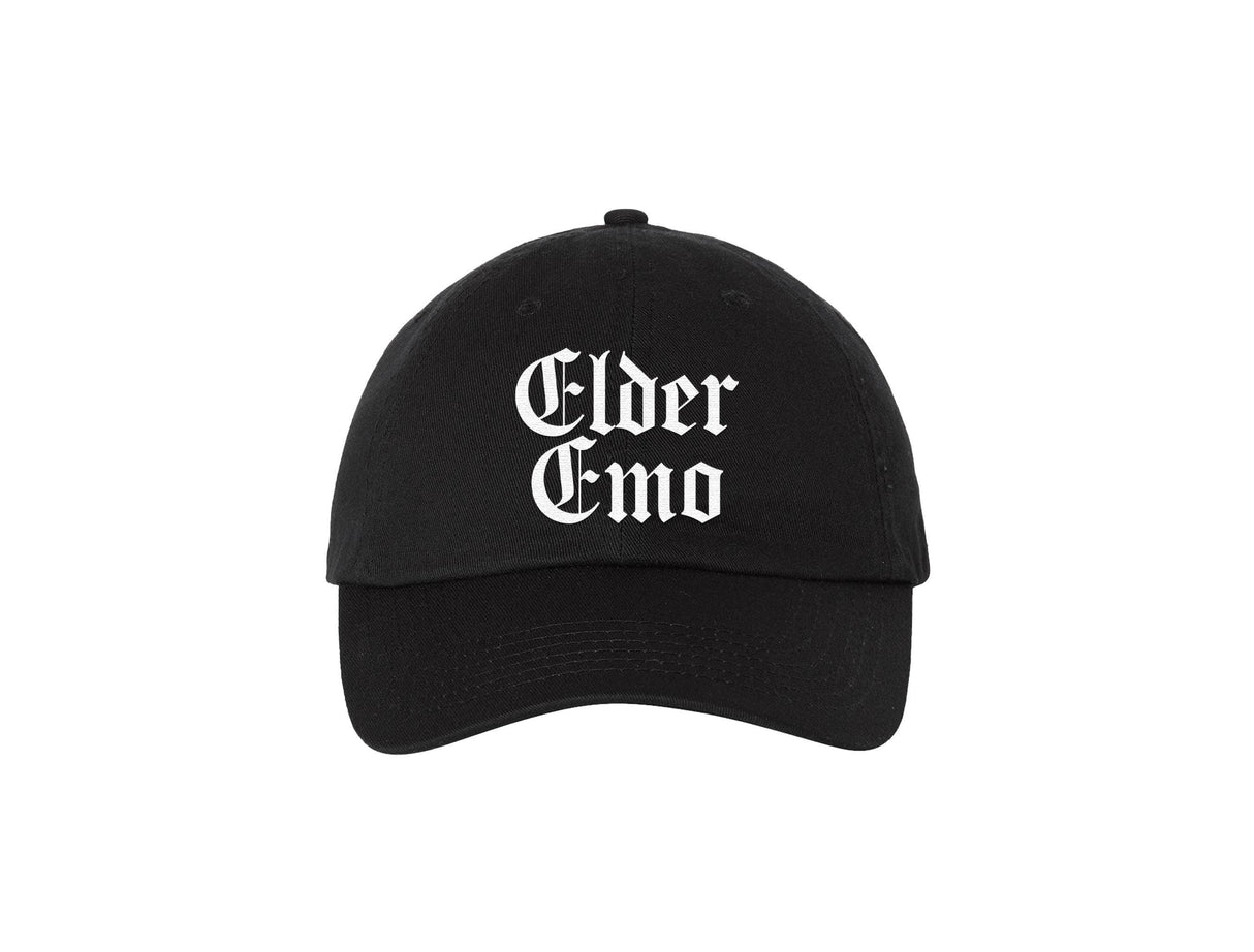 Elder Emo Black Embroidered Dad Hat