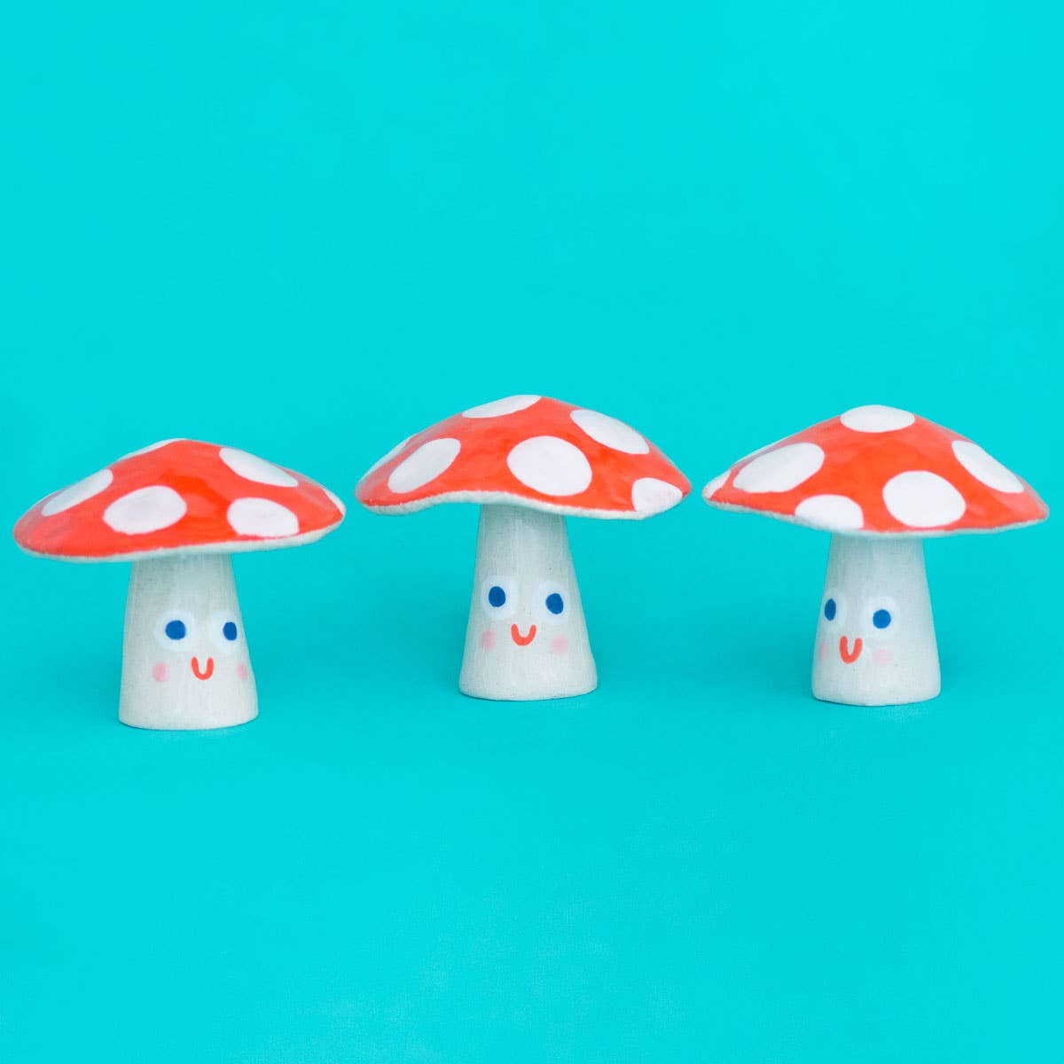 Tiny Ceramic Mushroom Sculptures