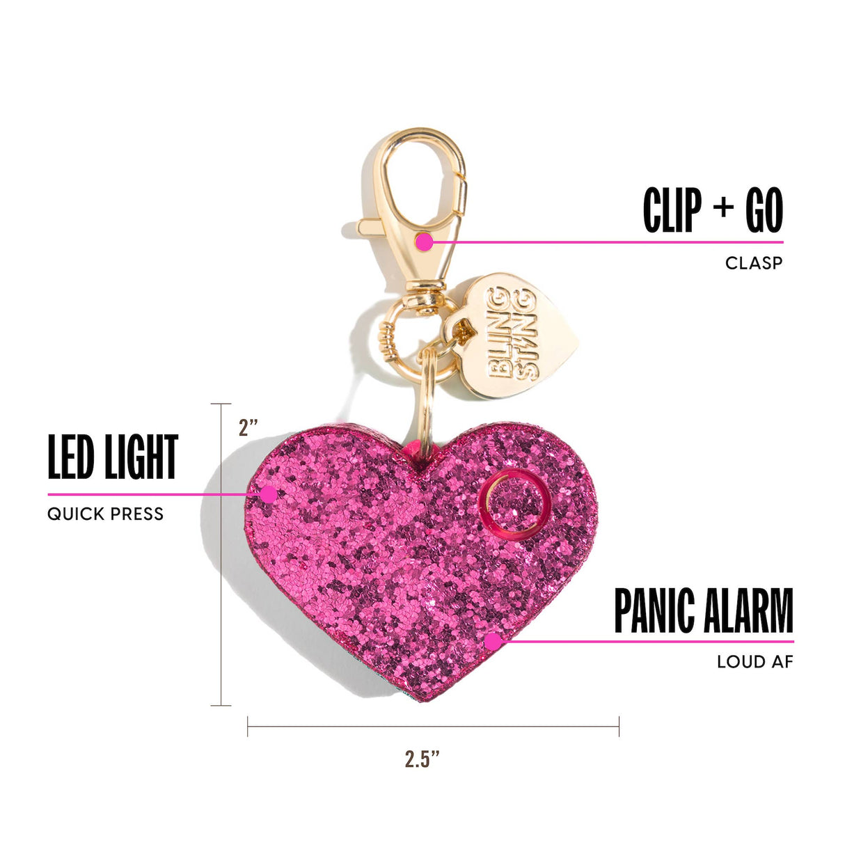 Glitter Heart Safety Alarm