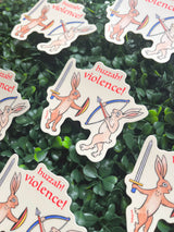 Huzzah! Violence! Medieval Rabbits Vinyl Sticker