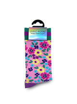 Women's Bamboo Crew Socks - Cat Heads - Pink & Blue