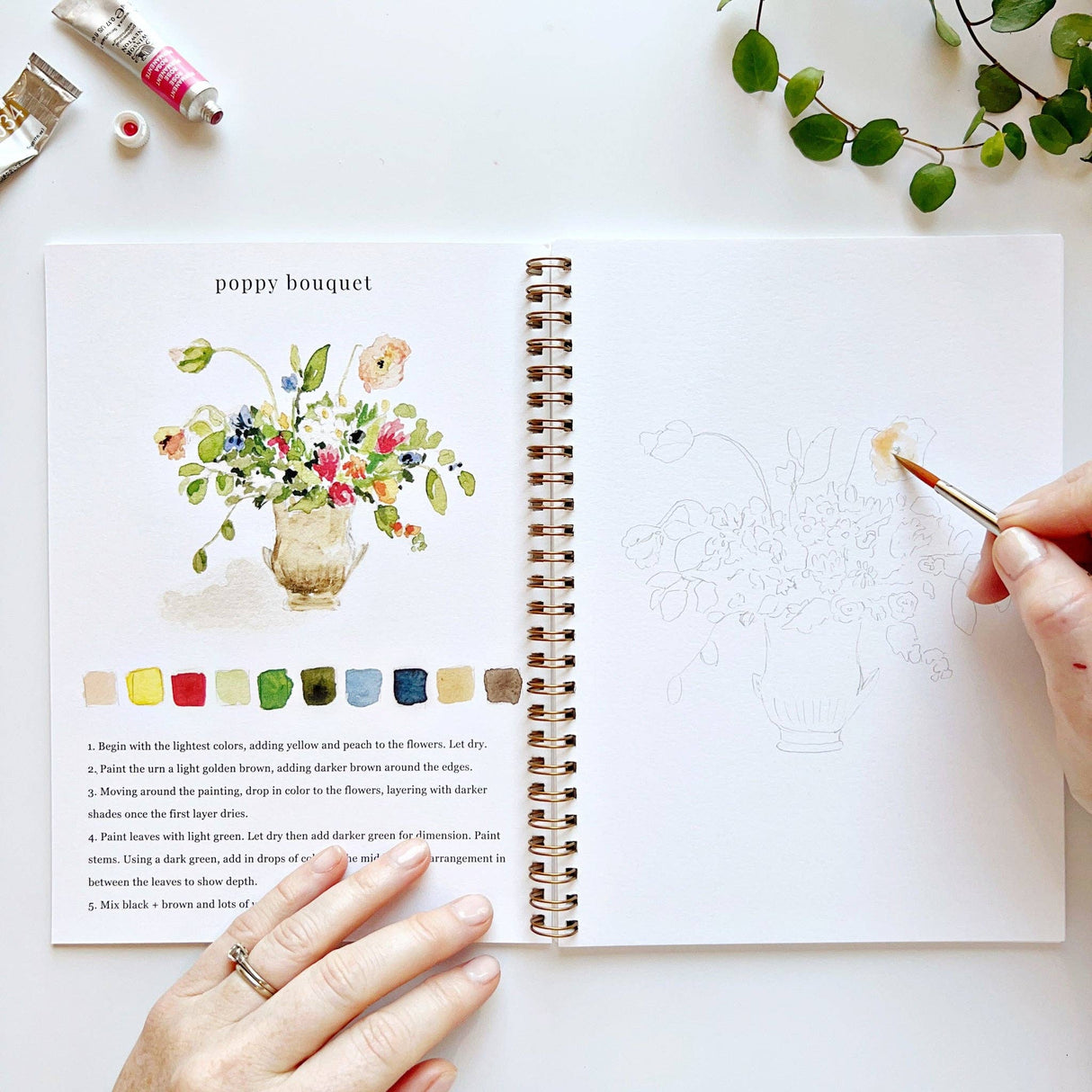 Bouquets Watercolor Workbook