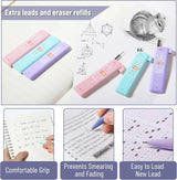 Pastel Mechanical Pencil Set w/ Lead Refills & Erasers, 6 Pack, 3 Sizes, 0.5 0.7 & 0.9mm, Aesthetic Mechanical Pencils Set