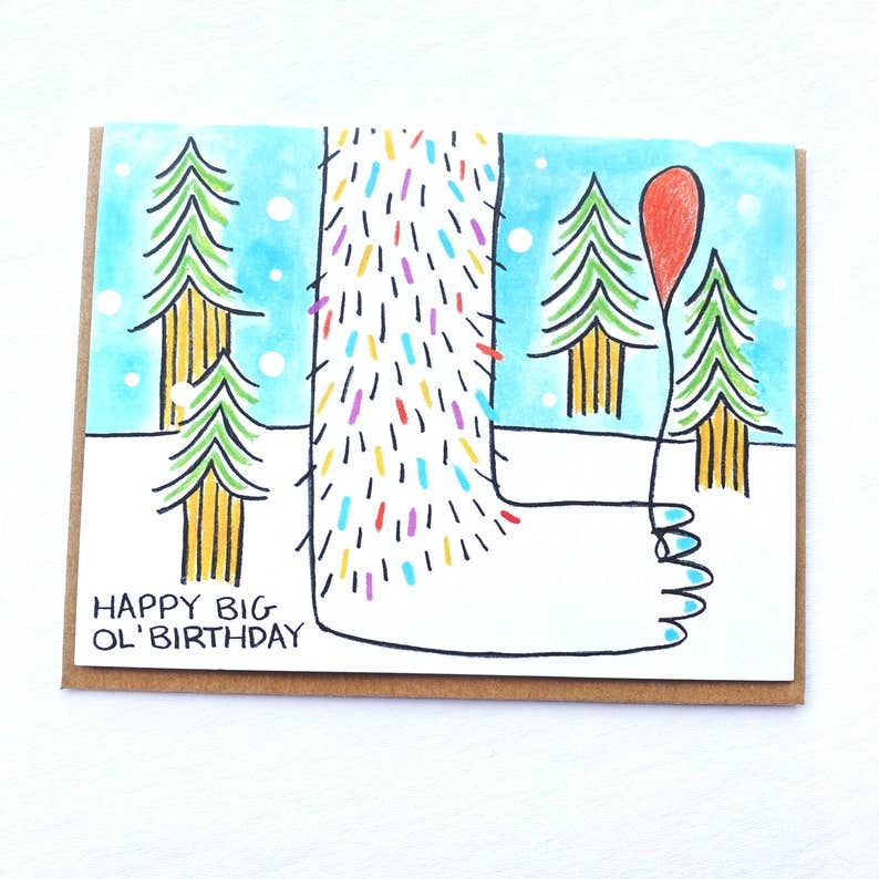 Yeti Birthday Card
