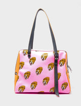 Esther Bubblegum Pink Satchel Bag - Blazing Tiger Print