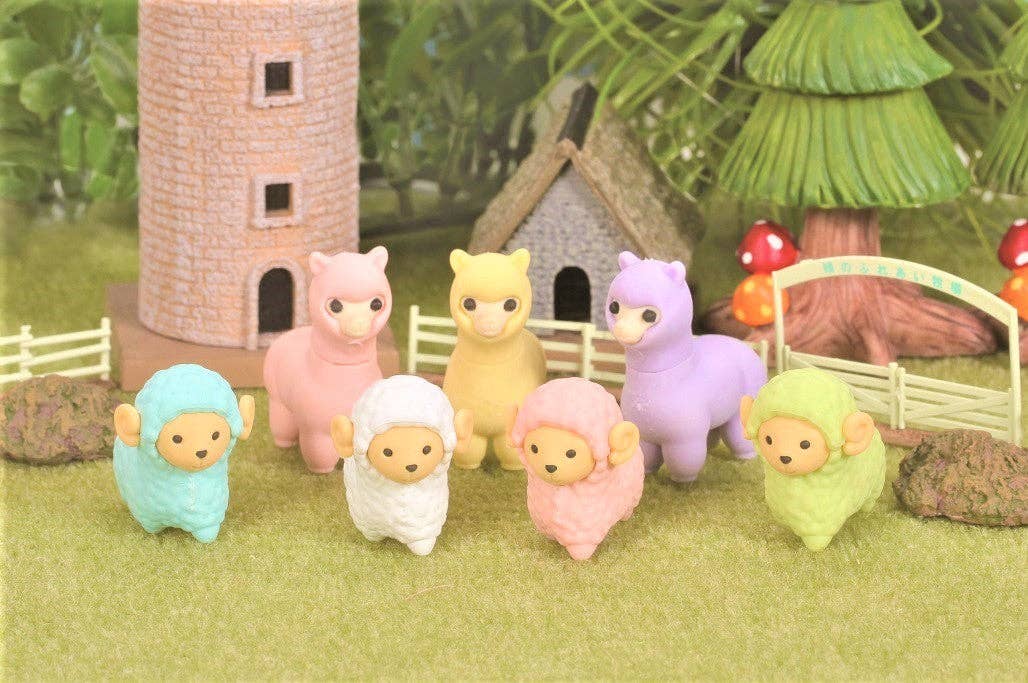 Iwako Sheep & Llama Erasers
