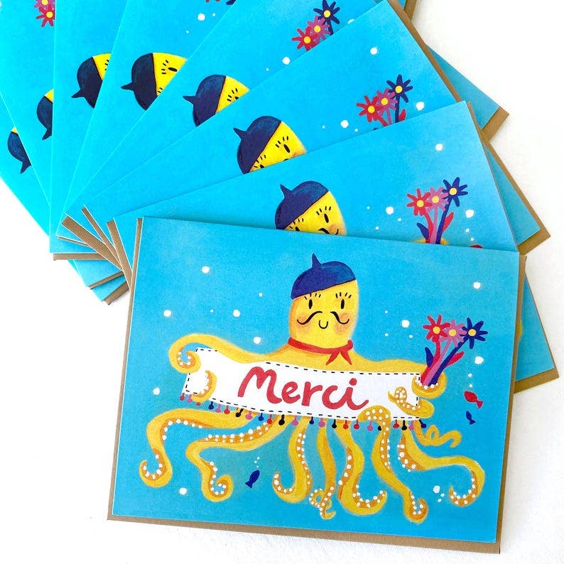 Octopus Merci Greeting Card