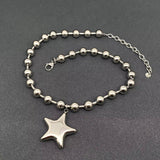Big Star Charm Metal Beaded Necklace