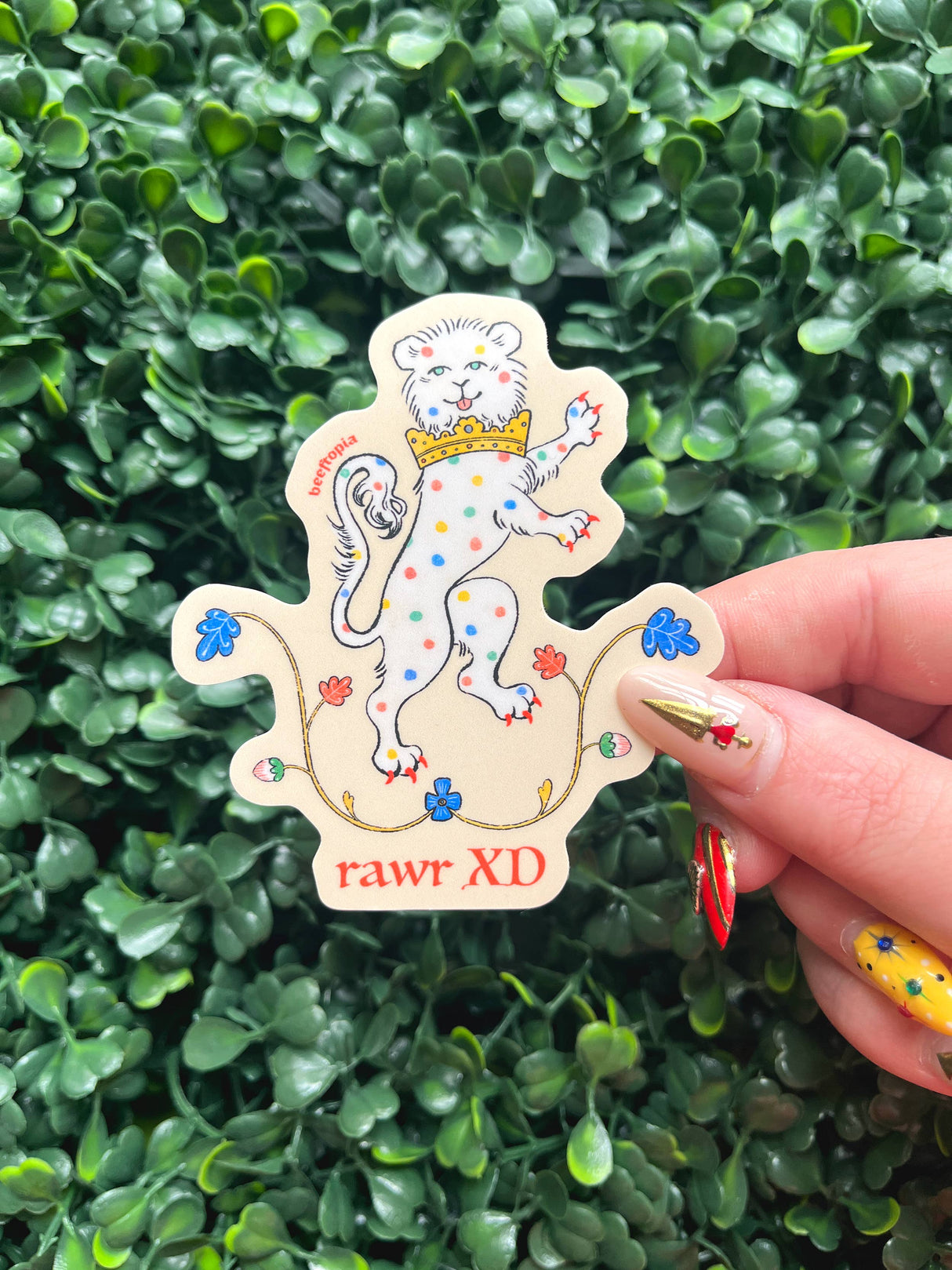 Rawr XD Medieval Lion Sticker