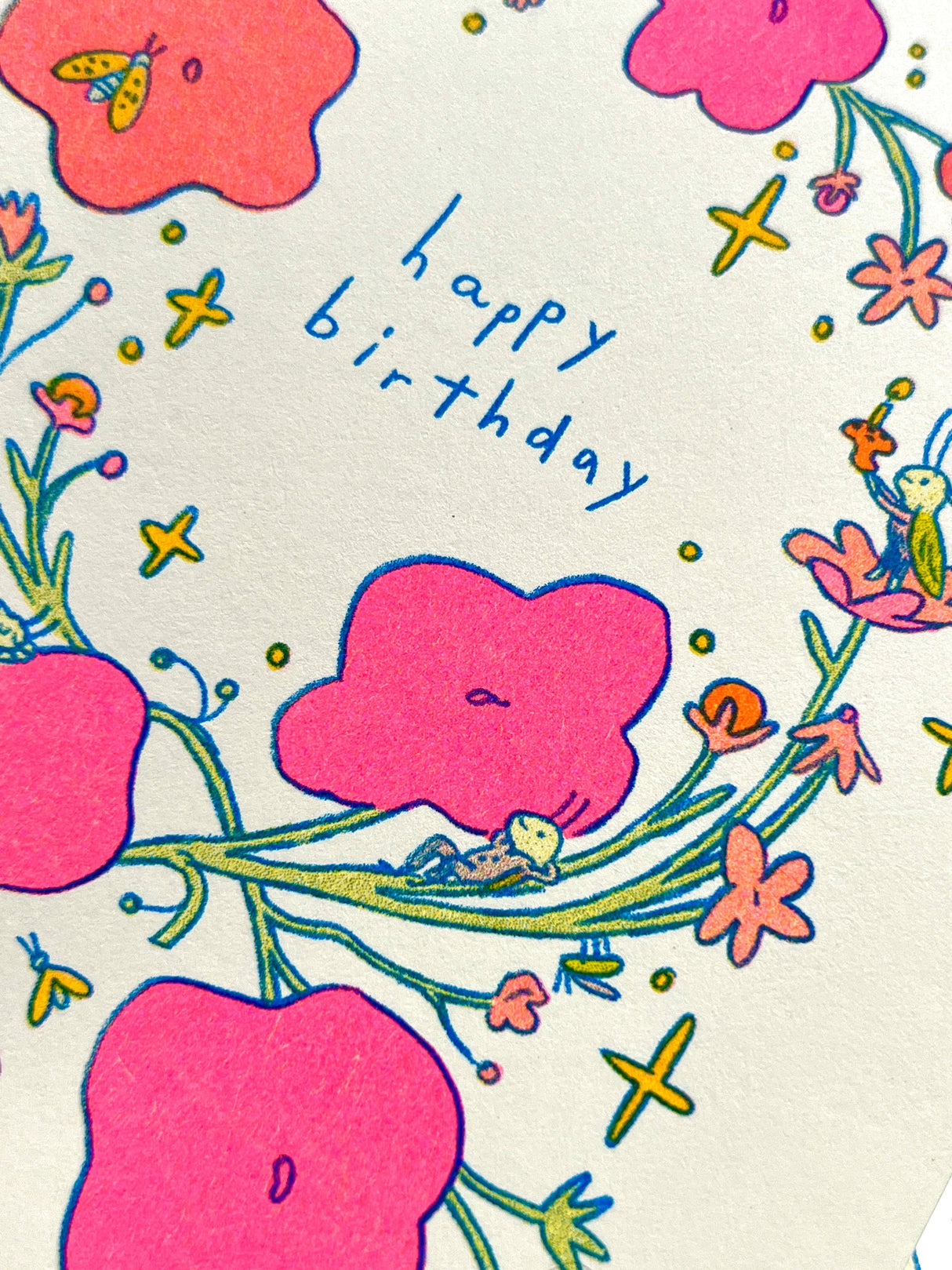 Little Bugs Risograph Birthday Card
