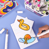 Dual-Tip Alcohol-Based Marker Set Of 48 With Coloring Book