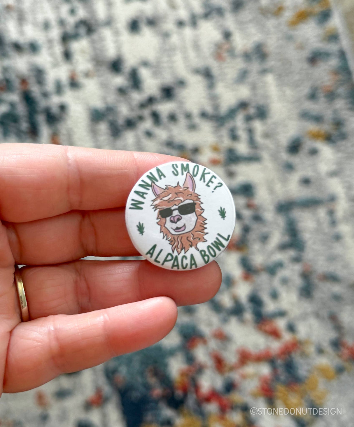 Alpaca Bowl Pinback Button