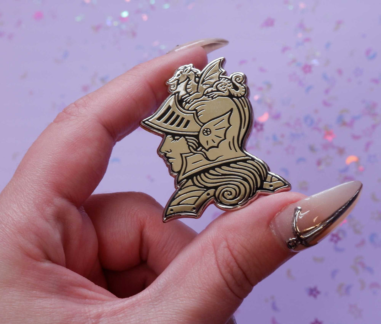 Lady Knight Enamel Pin