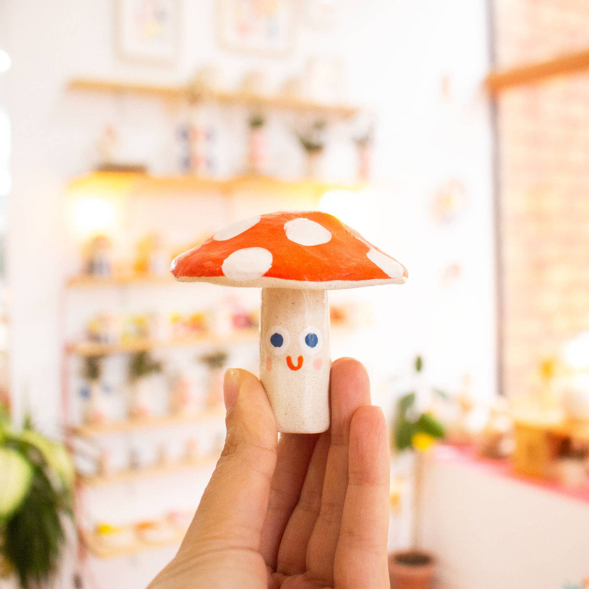 Tiny Ceramic Mushroom Sculptures