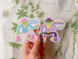 Pride Cowboy Frogs | We Don't Take Kindly to Bigotry Sticker