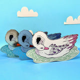Leather Giant Swan Magnet