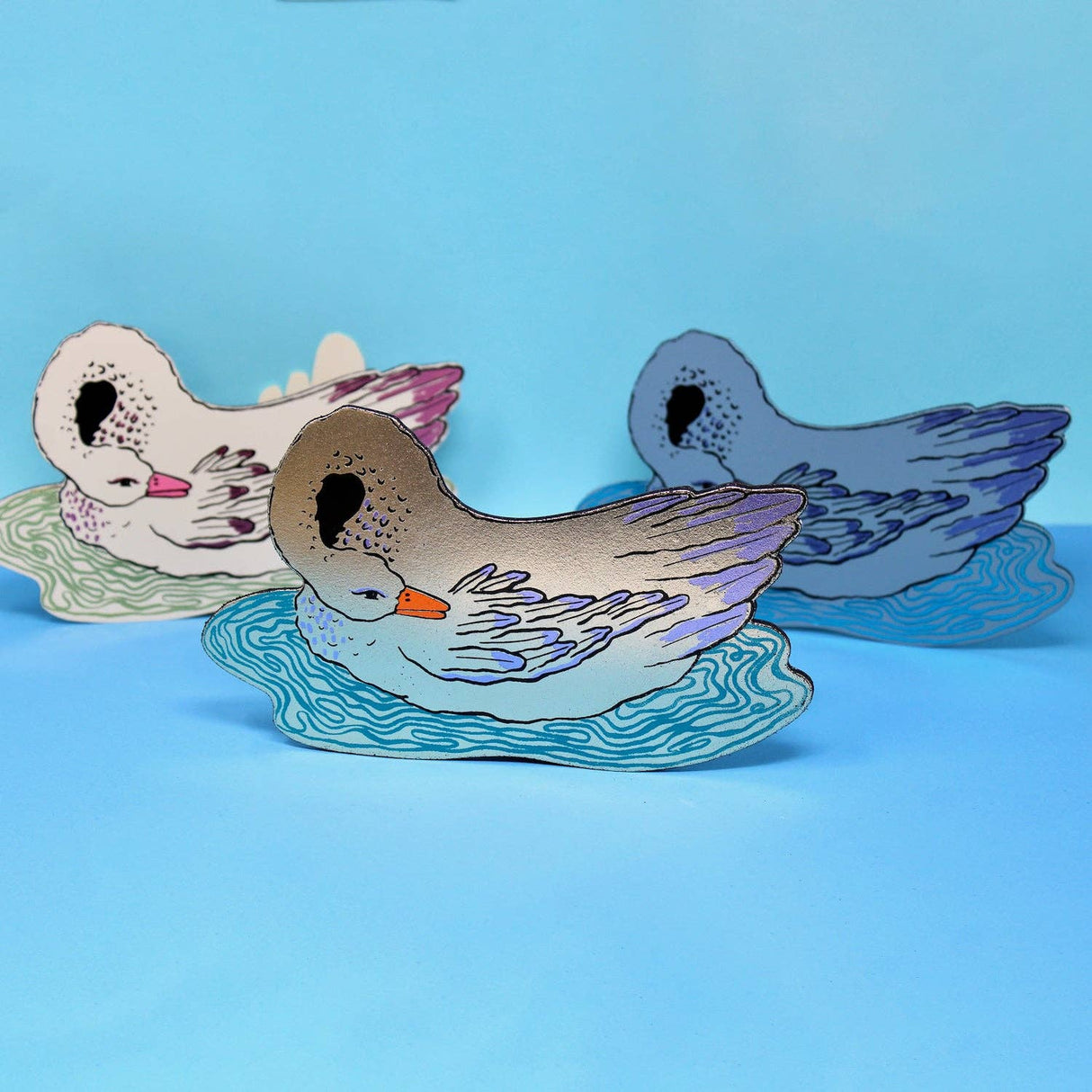 Leather Giant Swan Magnet