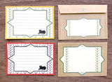 Japanese Mini Mino Washi Letter Writing Sets by Retro Diary, Black Cat