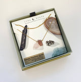 Aura Slice Gemstone Necklace - Strawberry Quartz