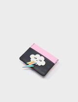 Filium Black Leather Cardholder - Flashie the Cloud Applique