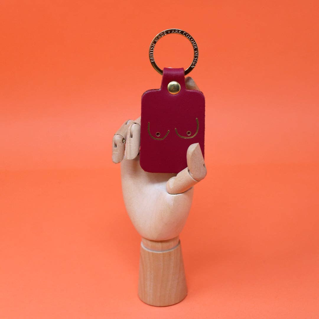 Leather Boobs Key Fob