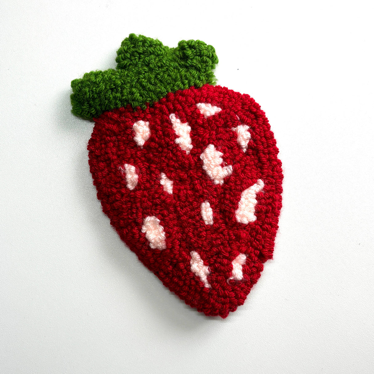 Strawberry Hand Tufted Mug Rug