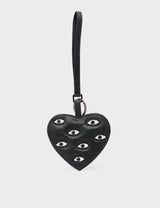 Heart - Black Leather Bag Charm