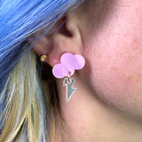 Baby Rain Cloud Earrings - Pink/Gold Shimmer