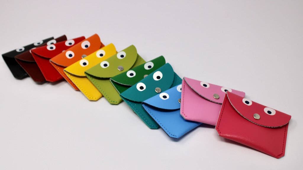 Leather Mini Money Googly Eye Purse
