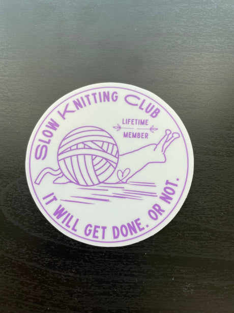 Slow Knitting Club Purple Snail Sticker