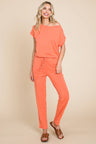 Boat Neck Solid Jumpsuit