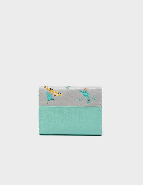 Fiona Moonwalk Gray Leather Wallet - Pigeonista Design