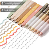 Aesthetic Highlighters and Gel Pens - 12 Pack