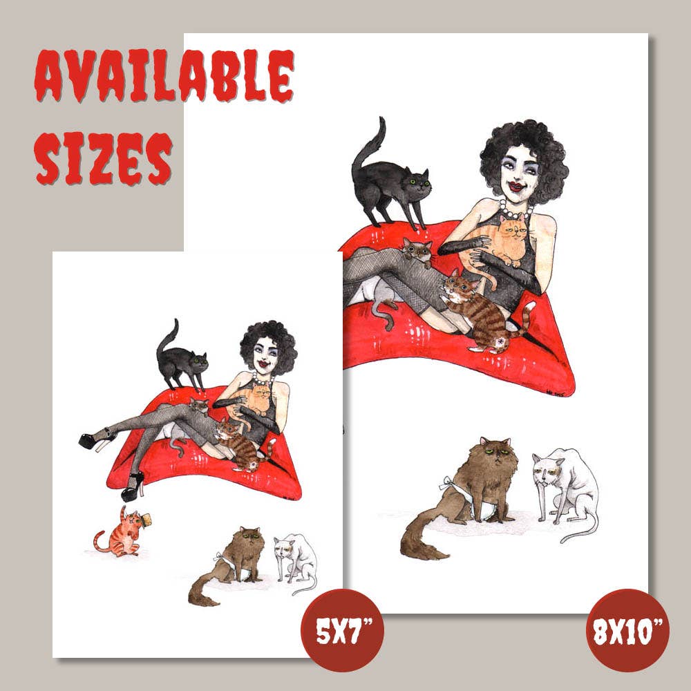 Rocky Hairball Picture Show - Rocky Horror with Cats Print