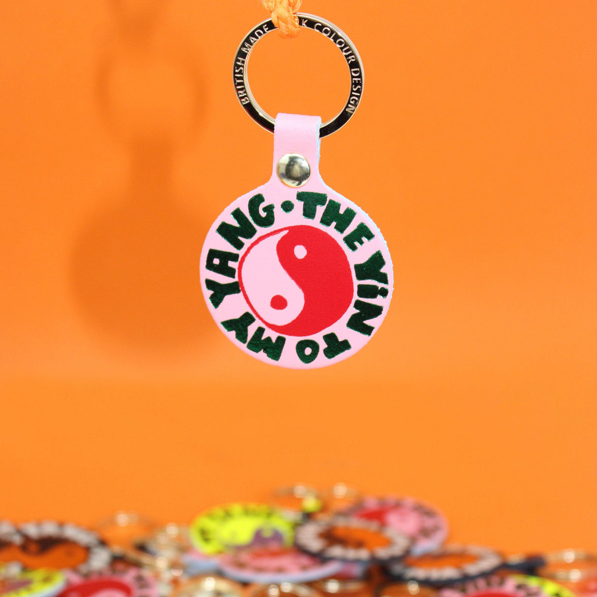 Leather Yin and Yang Key Fob